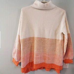 Soft Surroundings Orange Ombré Sweater